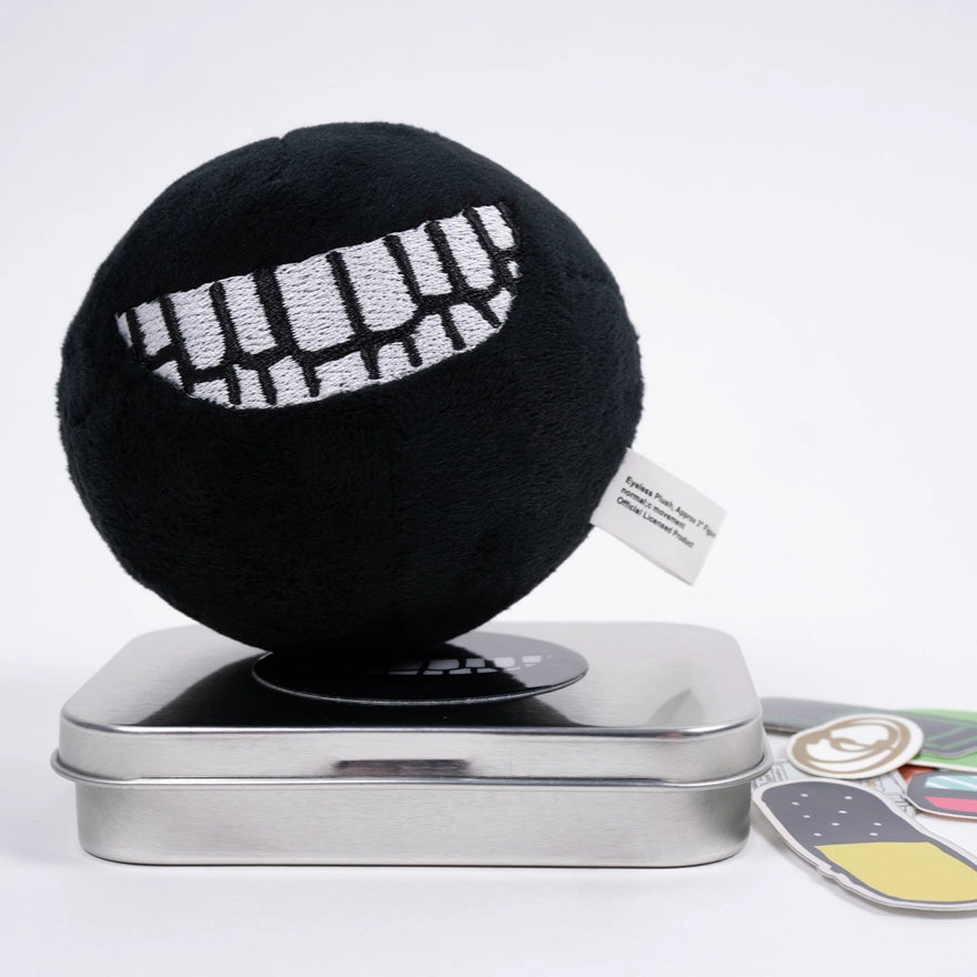 normal;c movement eyeless plush on top of the chalk kit and next to stickers